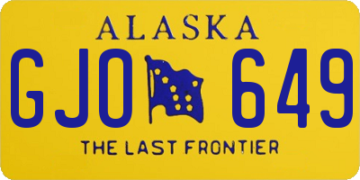 AK license plate GJO649