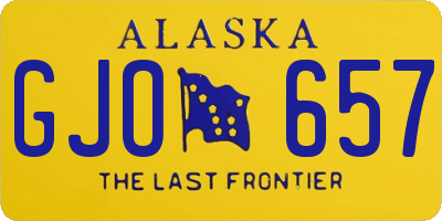 AK license plate GJO657