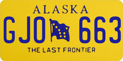 AK license plate GJO663