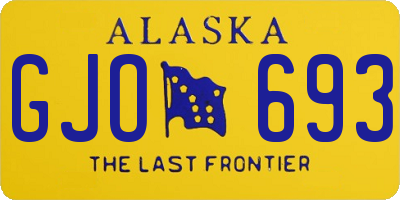 AK license plate GJO693