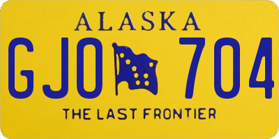 AK license plate GJO704