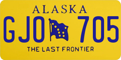 AK license plate GJO705