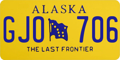 AK license plate GJO706