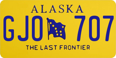 AK license plate GJO707
