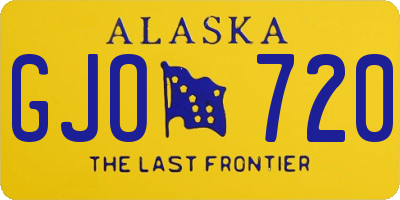 AK license plate GJO720