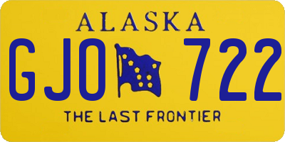 AK license plate GJO722