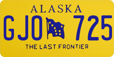 AK license plate GJO725