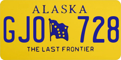 AK license plate GJO728