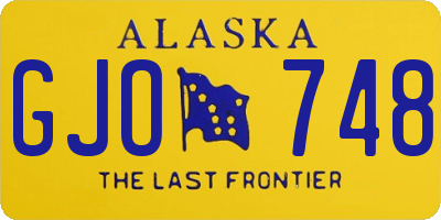 AK license plate GJO748