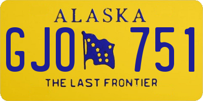 AK license plate GJO751