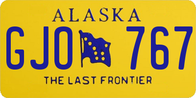 AK license plate GJO767
