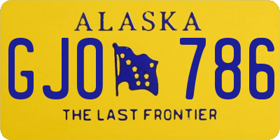 AK license plate GJO786