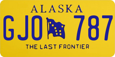 AK license plate GJO787