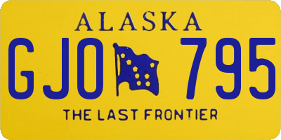 AK license plate GJO795