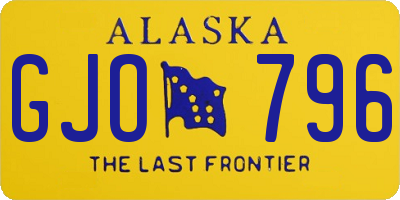 AK license plate GJO796