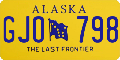 AK license plate GJO798
