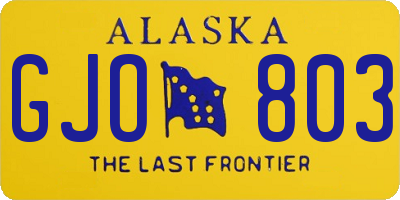 AK license plate GJO803