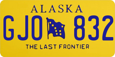 AK license plate GJO832