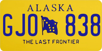 AK license plate GJO838