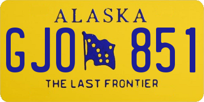 AK license plate GJO851
