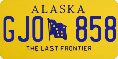 AK license plate GJO858
