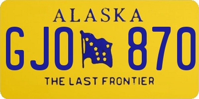 AK license plate GJO870