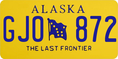 AK license plate GJO872