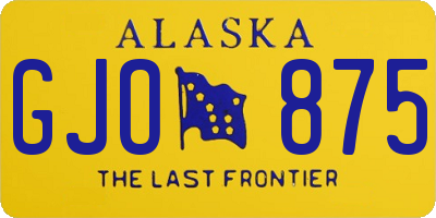 AK license plate GJO875