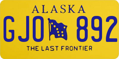 AK license plate GJO892