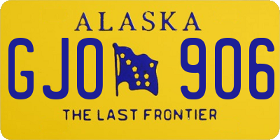 AK license plate GJO906