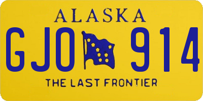 AK license plate GJO914