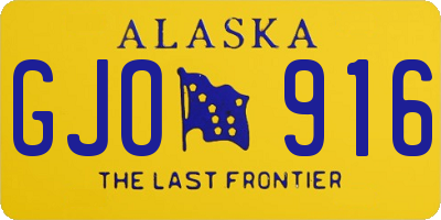 AK license plate GJO916