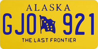 AK license plate GJO921