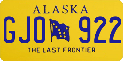 AK license plate GJO922