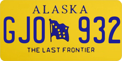 AK license plate GJO932