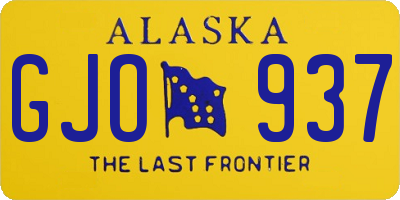 AK license plate GJO937