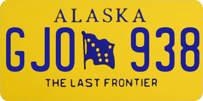 AK license plate GJO938