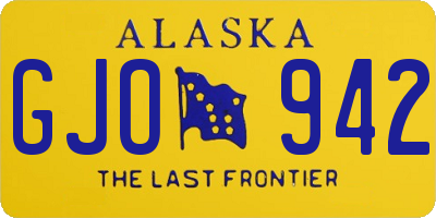 AK license plate GJO942