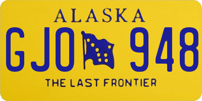 AK license plate GJO948