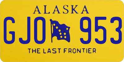 AK license plate GJO953