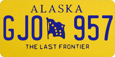 AK license plate GJO957