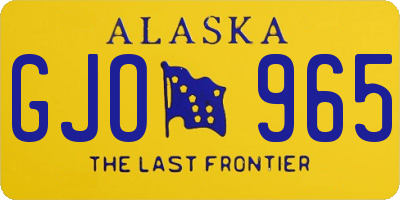 AK license plate GJO965