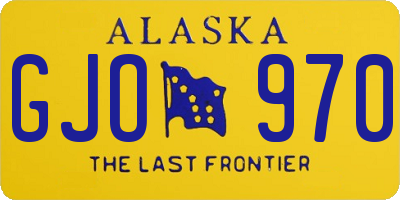 AK license plate GJO970