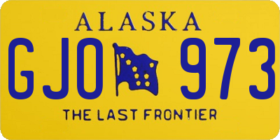 AK license plate GJO973