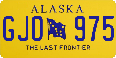 AK license plate GJO975