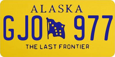 AK license plate GJO977