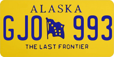 AK license plate GJO993