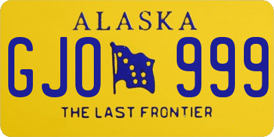 AK license plate GJO999
