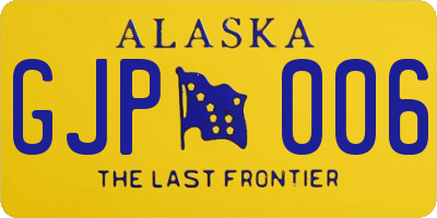 AK license plate GJP006