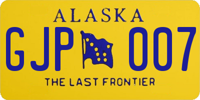 AK license plate GJP007